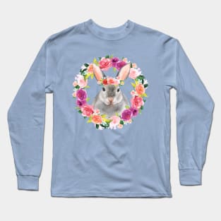 Adorable Floral Bunny Rabbit T-Shirts & Accessories for Bunny and Rabbit Lovers Gift Long Sleeve T-Shirt